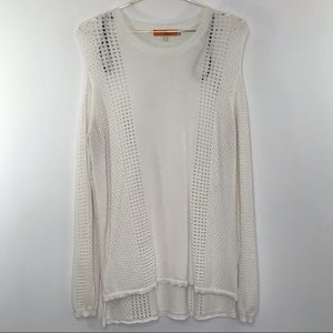 One‎ A womens large sweater cold shoulder white
